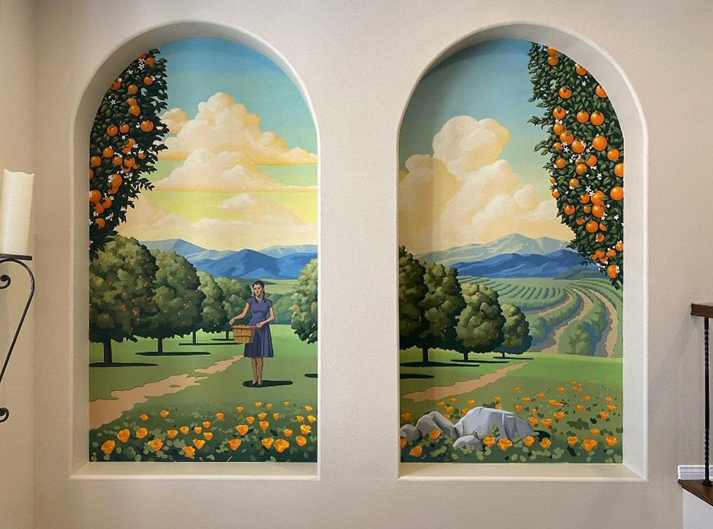 Painted Trompe L'Oiel Mural Panels by Artist Jeff Raum (The Creatives Daily Presnts)