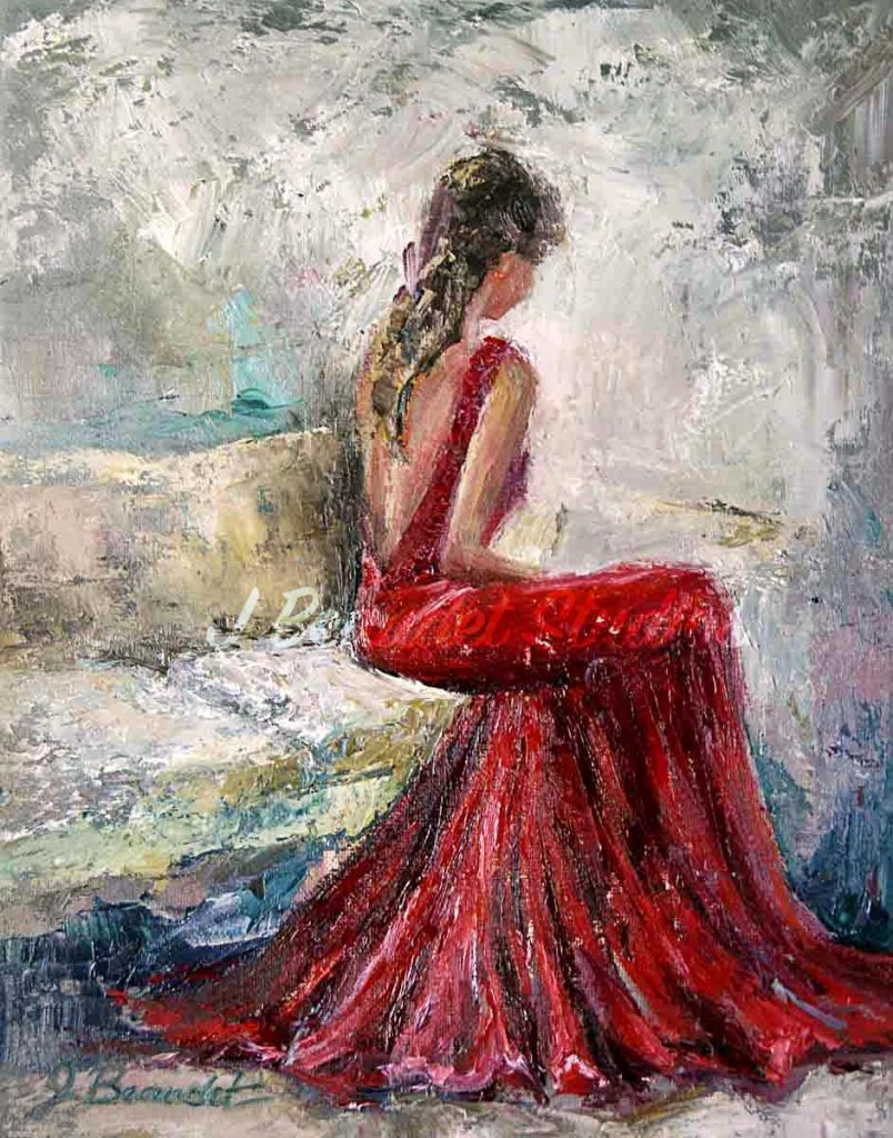 Women In Red Dress (Print) artist Jennifer Beaudet